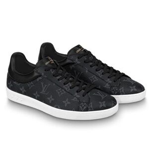 SOLD! Louis Vuitton Monogram Eclipse Black Low Top Luxembourg Sneakers US9.5